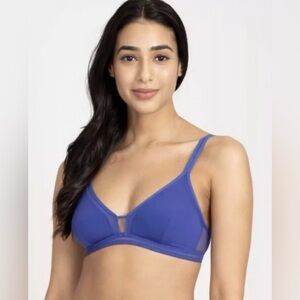 All You Lively Mesh Trim Bralette, Color Clamatis Blue, Size Medium, NWT